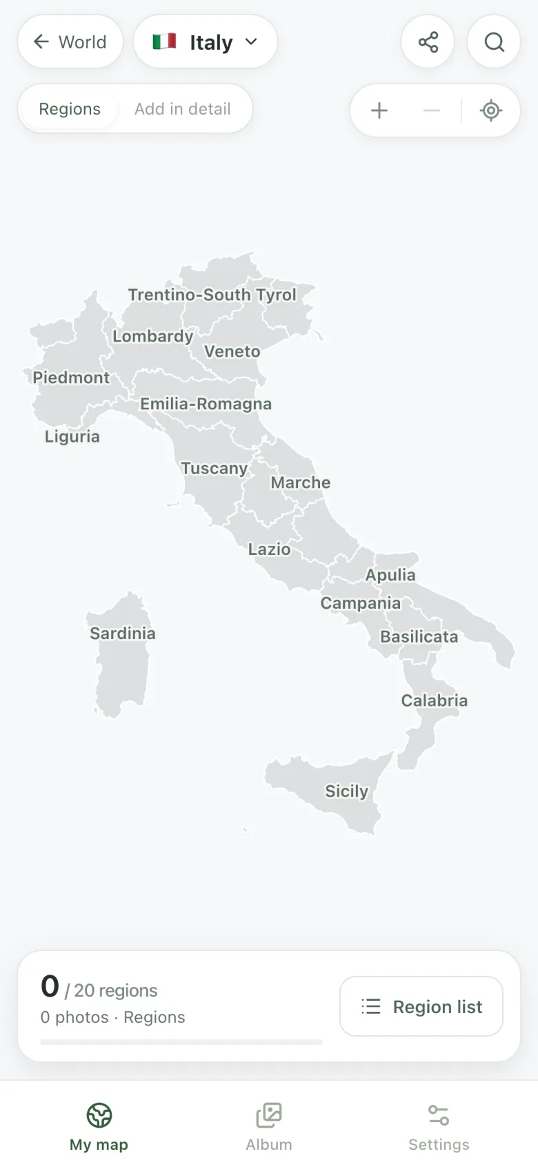 The empty map of Italy