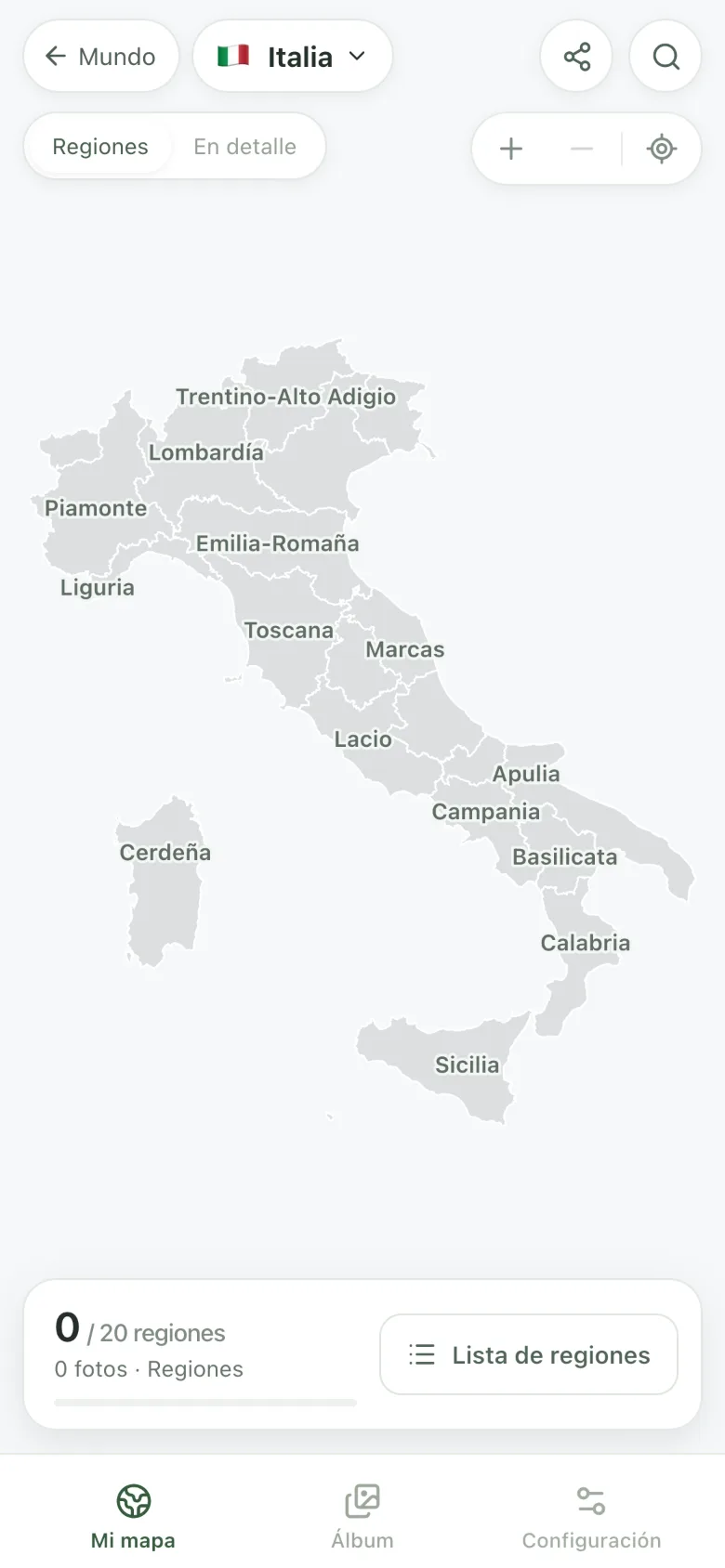 El mapa vacío de Italia